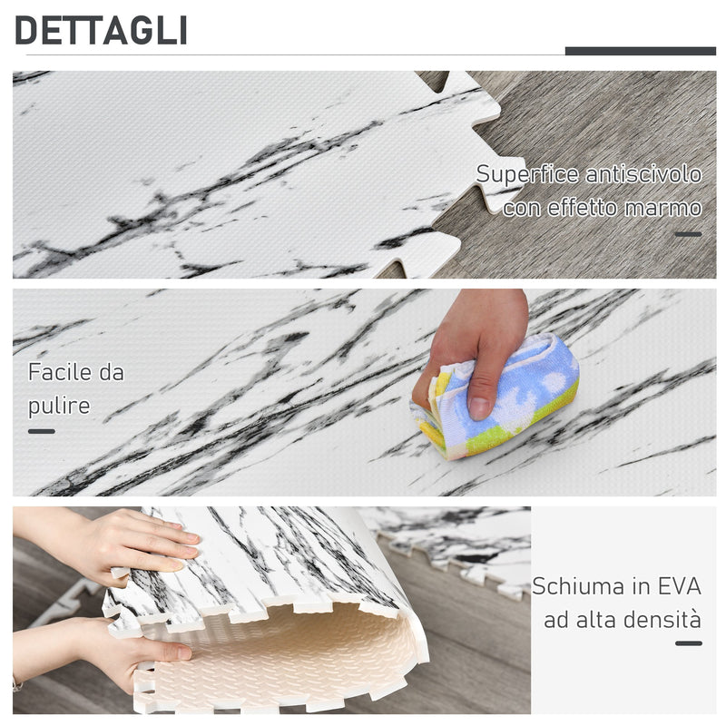 Tappeto Puzzle per Bambini 182,5x182,5 cm in EVA Bianco