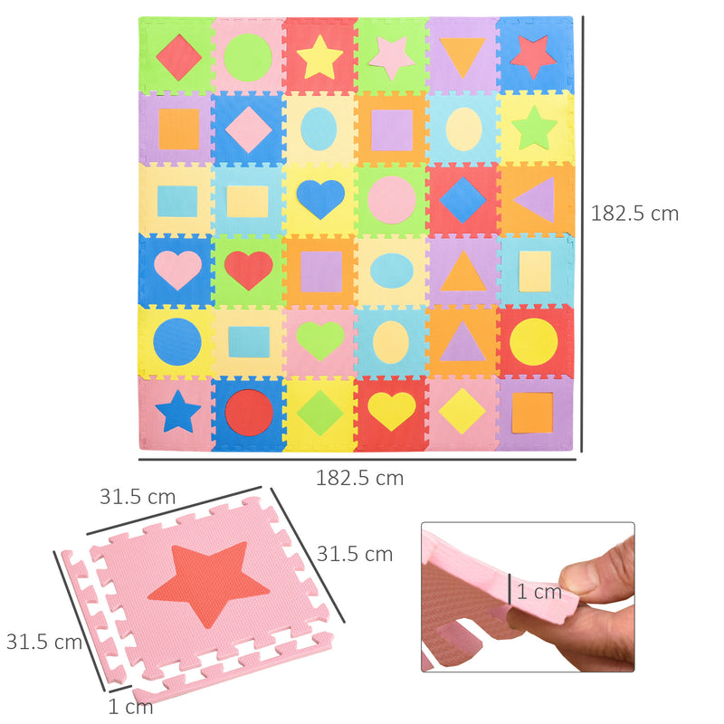 Tappeto Puzzle per Bambini 182,5x182,5 cm in EVA Multicolore