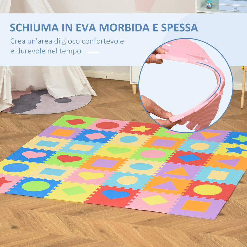 Tappeto Puzzle per Bambini 182,5x182,5 cm in EVA Multicolore