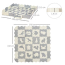 Tappeto Puzzle per Bambini 150x150x1,4 cm in EVA Bianco Grigio