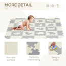 Tappeto Puzzle per Bambini 150x150x1,4 cm in EVA Bianco Grigio
