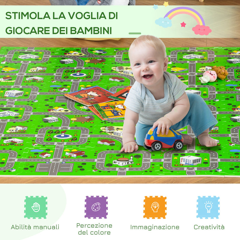 Tappeto Puzzle per Bambini 182,5x182,5 cm in EVA Multicolore