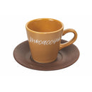 Set 6 Tazzine da Caffè con Piattino e Stand Ø6x6 cm in Gres VdE Tivoli 1996 Shades of chocolat