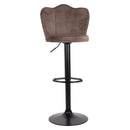 Set 2 Sgabelli 38x38x60/80 cm in Velluto Base Nera Grigio