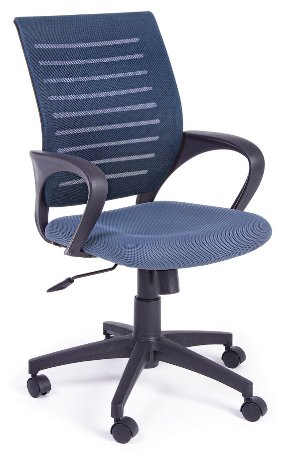 Sedia Poltrona Operativa da Ufficio in Tessuto a Rete Marion Blu sconto
