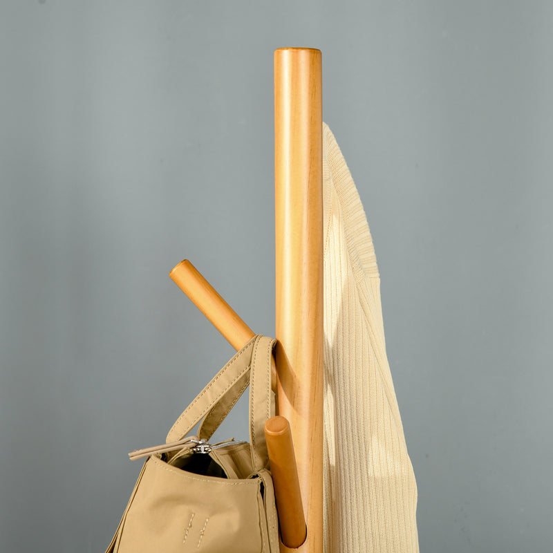 Appendiabiti da Terra 40x40x179 cm con Tavolino Nero e Legno