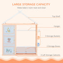 Casetta Portagiochi 128x34x155 cm con Contenitori e Appendiabiti Arancione