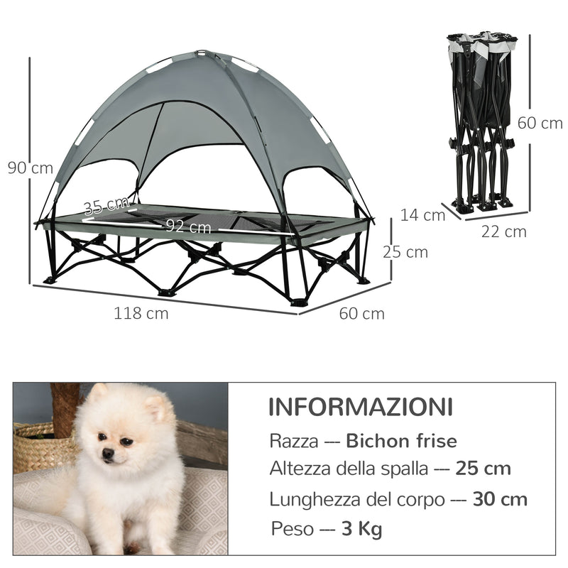 Brandina Pieghevole per Cani con Tettuccio Grigia