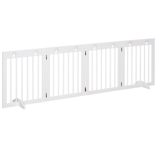 prezzo Cancelletto di Sicurezza Pieghevole per Animali Domestici 204x30x61 cm in Legno Bianco