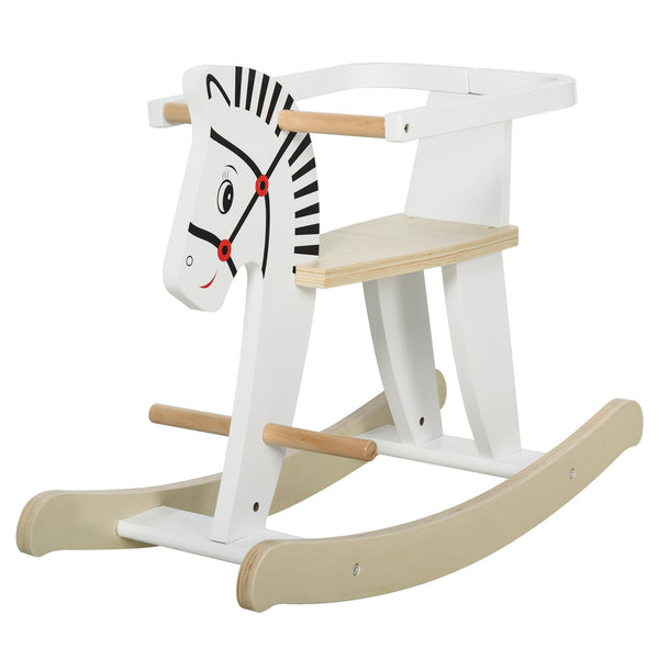 online Cavallo a Dondolo per Bambini 68x26,5x48 cm in Legno Bianco