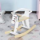 Cavallo a Dondolo per Bambini 68x26,5x48 cm in Legno Bianco