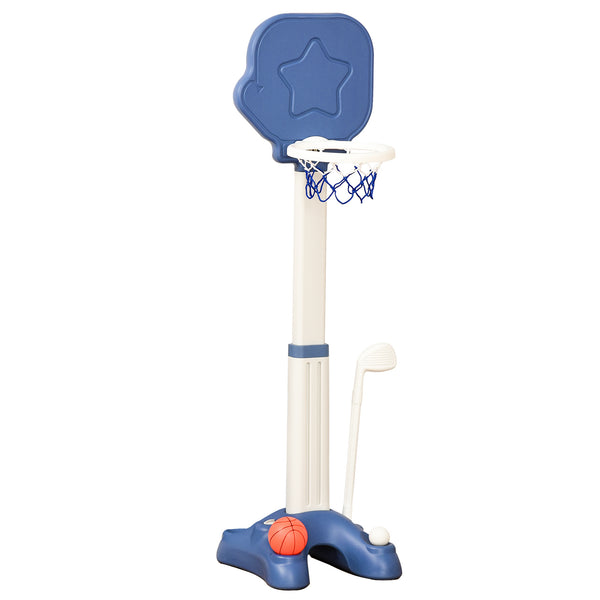 Canestro da Basket e Set Golf per Bambini con Altezza Regolabile Bianco e Blu online