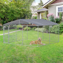 Kennel per Cani da Esterno 400x400x232 cm in Metallo Argento