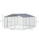Kennel per Cani da Esterno 400x400x232 cm in Metallo Argento