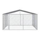 Kennel per Cani da Esterno 400x400x232 cm in Metallo Argento