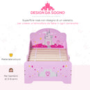 Struttura Letto Singolo per Bambini 143x73x60 cm in Legno di Pioppo Rosa