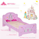 Struttura Letto Singolo per Bambini 143x73x60 cm in Legno di Pioppo Rosa