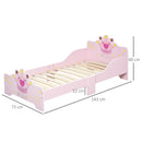 Struttura Letto Singolo per Bambini 143x73x60 cm in Legno di Pioppo Rosa