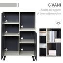 Libreria Moderna 80x40x120 cm 2 Ante 1 Ripiano Grigio Scuro