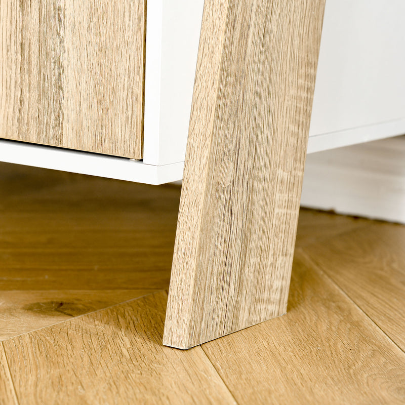 Libreria 4 Ripiani 2 Ante 60x40x171 cm in Legno Truciolare Rovere e Bianco