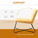 Poltrona Imbottita 55x69x68 cm in Velluto Giallo