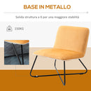 Poltrona Imbottita 55x69x68 cm in Velluto Giallo