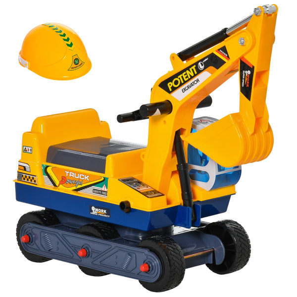 sconto Escavatore Ruspa Cavalcabile 77x26x55 cm per Bambini Giallo
