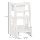 Scaletta per Bambini 3 Livelli 47x47x90 cm in HDPE Bianco