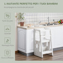 Scaletta per Bambini 3 Livelli 47x47x90 cm in HDPE Bianco