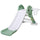 Scivolo per Bambini 146x68x68 cm con Canestro e Pallone Basket Verde e Bianco