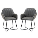 Set 2 Sedie Imbottite 60x56,5x85 cm in Similpelle Grigie