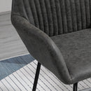 Set 2 Sedie Imbottite 60x56,5x85 cm in Similpelle Grigie