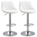 Set 2 Sgabelli da Bar 51,5x48x83-104 cm in Similpelle Bianchi
