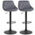 Set 2 Sgabelli da Bar 51,5x48x83-104 cm in Tessuto Effetto Velluto Grigio Scuro e Nero