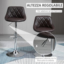 Set 2 Sgabelli da Bar 51,5x48x83-104 cm in Similpelle Marrone