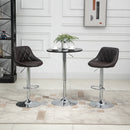Set 2 Sgabelli da Bar 51,5x48x83-104 cm in Similpelle Marrone