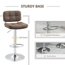 Set 2 Sgabelli da Bar 41,5x45x85-107 cm in Similpelle Marrone e Argento