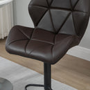 Set 2 Sgabelli da Bar 51,5x57,5x93-114,5 cm in Similpelle Marrone