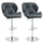 Set 2 Sgabelli da Bar 51,5x57,5x93-114,5 cm in Similpelle Nero
