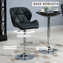 Set 2 Sgabelli da Bar 51,5x57,5x93-114,5 cm in Similpelle Nero