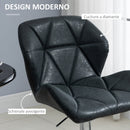 Set 2 Sgabelli da Bar 51,5x57,5x93-114,5 cm in Similpelle Nero