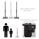 Supporto per Bilanciere Regolabile in Altezza su 12 Livelli in Acciaio Nero