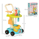 Set Pulizie Giocattolo per Bambini 30x29x55 cm 17 Accessori con Carrello