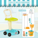 Set Pulizie Giocattolo per Bambini 30x29x55 cm 17 Accessori con Carrello