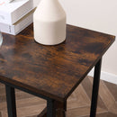 Tavolino da Salotto 55x35x69 cm con Ruote in Metallo e Legno Marrone