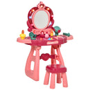 Postazione Trucco Specchiera Giocattolo per Bambini con Specchio e Accessori Rosa