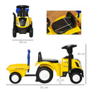 Trattore Cavalcabile con Rimorchio 91x29x44 cm per Bambini Giallo