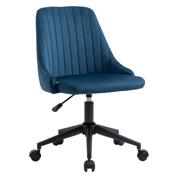 acquista Sedia Operativa da Ufficio 50x58x77-85 cm in Tessuto Effetto Velluto Blu