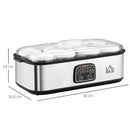 Yogurtiera Elettrica 30W con 8 Vasetti Temperatura Regolabile Argento