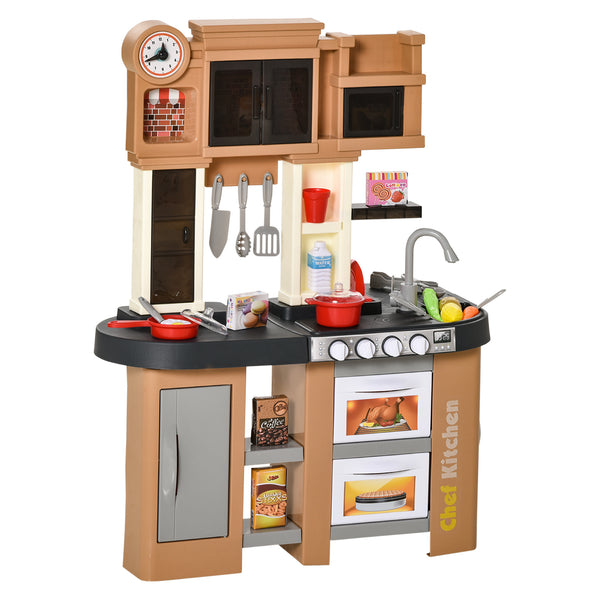 sconto Cucina Giocattolo per Bambini 63x35x84 cm con 58 Accessori Grigio e Marrone
